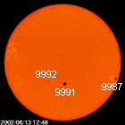 SOHO MDI images of the sun for June 13