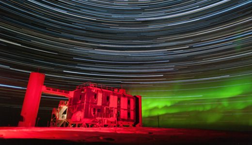 The Ice Cube Lab with star trails